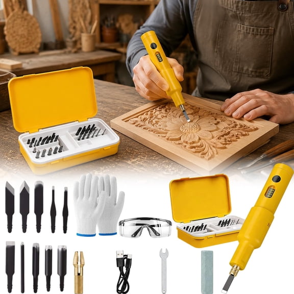 All-in-One Electric Carving Tool Set, Cordless Mini Wood Carving Chisel, Electric Engraving Tool Kit for Wood Paper Plaster Crafts