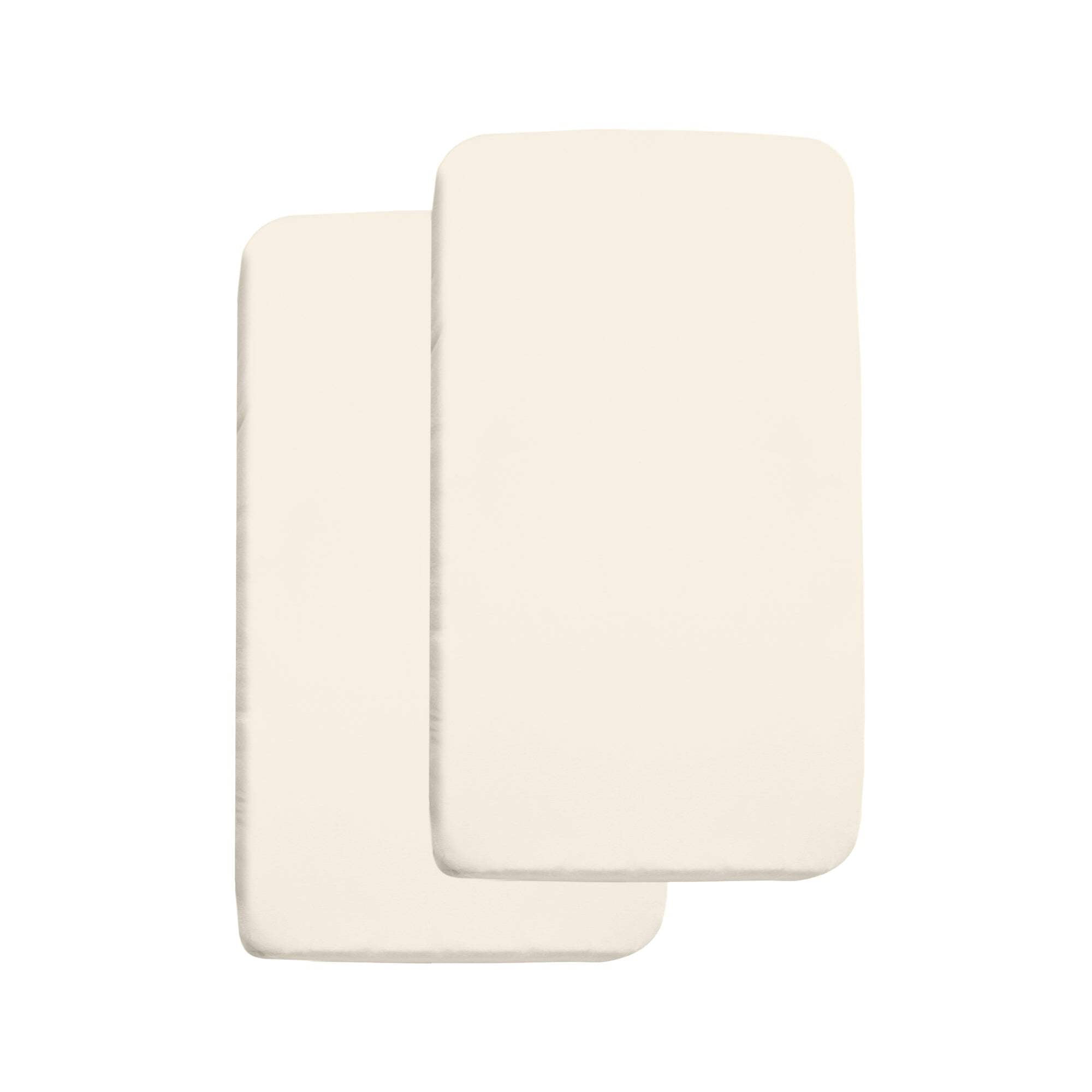 All-in-One Fitted Sheet Waterproof Cover, For 36" x 18"/91 x 46 cm Cradle Mattress, Ecru (2-Pack)