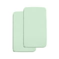 thumbnail image 1 of BreathableBaby All-in-One Fitted Sheet Waterproof Cover, For 36" x 18"/91 x 46 cm Cradle Mattress, Mint Green (2-Pack), 1 of 4