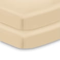 thumbnail image 1 of BreathableBaby All-in-One Fitted Sheet Waterproof Cover, For 38 x 24"/97 x 61 cm Mini Crib Mattress, Beige (2-Pack), 1 of 4