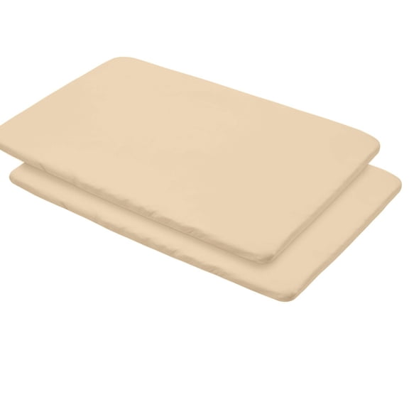 BreathableBabyAll-in-One Fitted Sheet Waterproof Cover, For 39" x 27"/99 x 69 cm Play Yard Mattress, Beige (2-Pack)