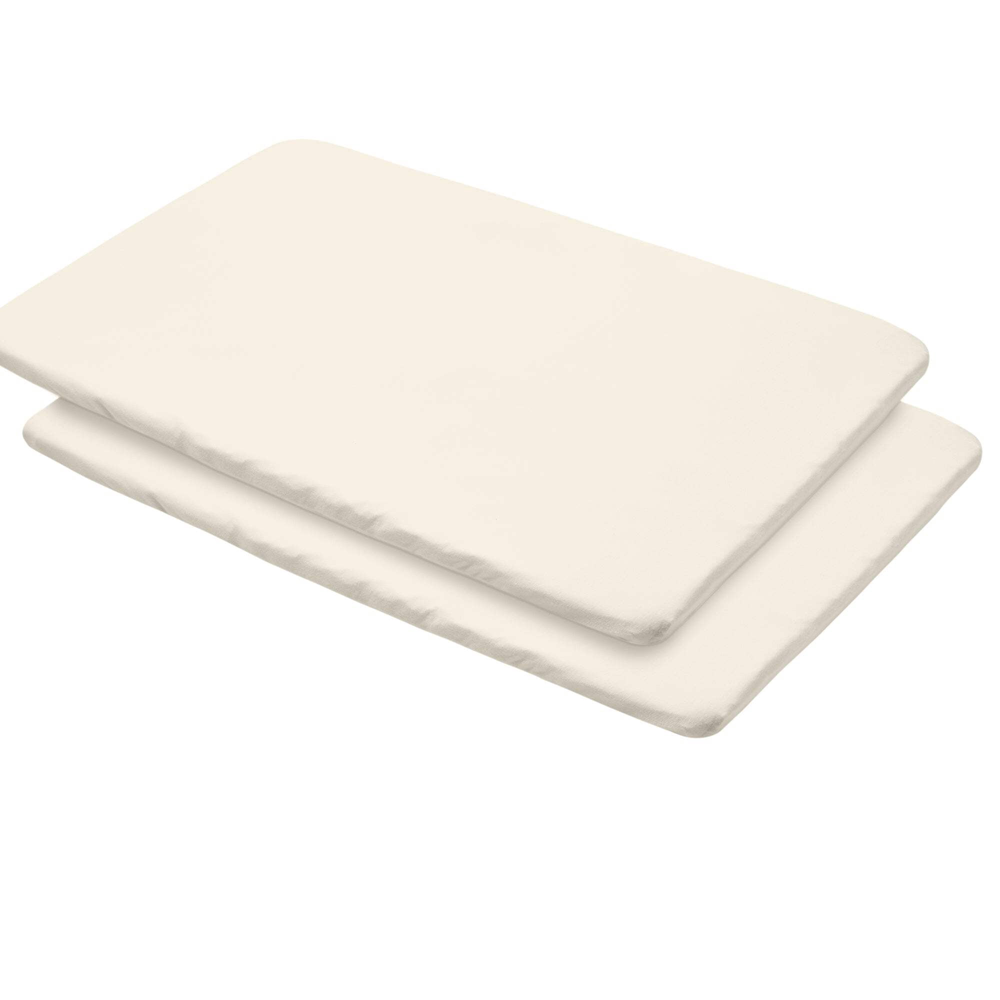 BreathableBaby All-in-One Fitted Sheet Waterproof Cover, For 39" x 27"/99 x 69 cm Play Yard Mattress, Ecru (2-Pack)