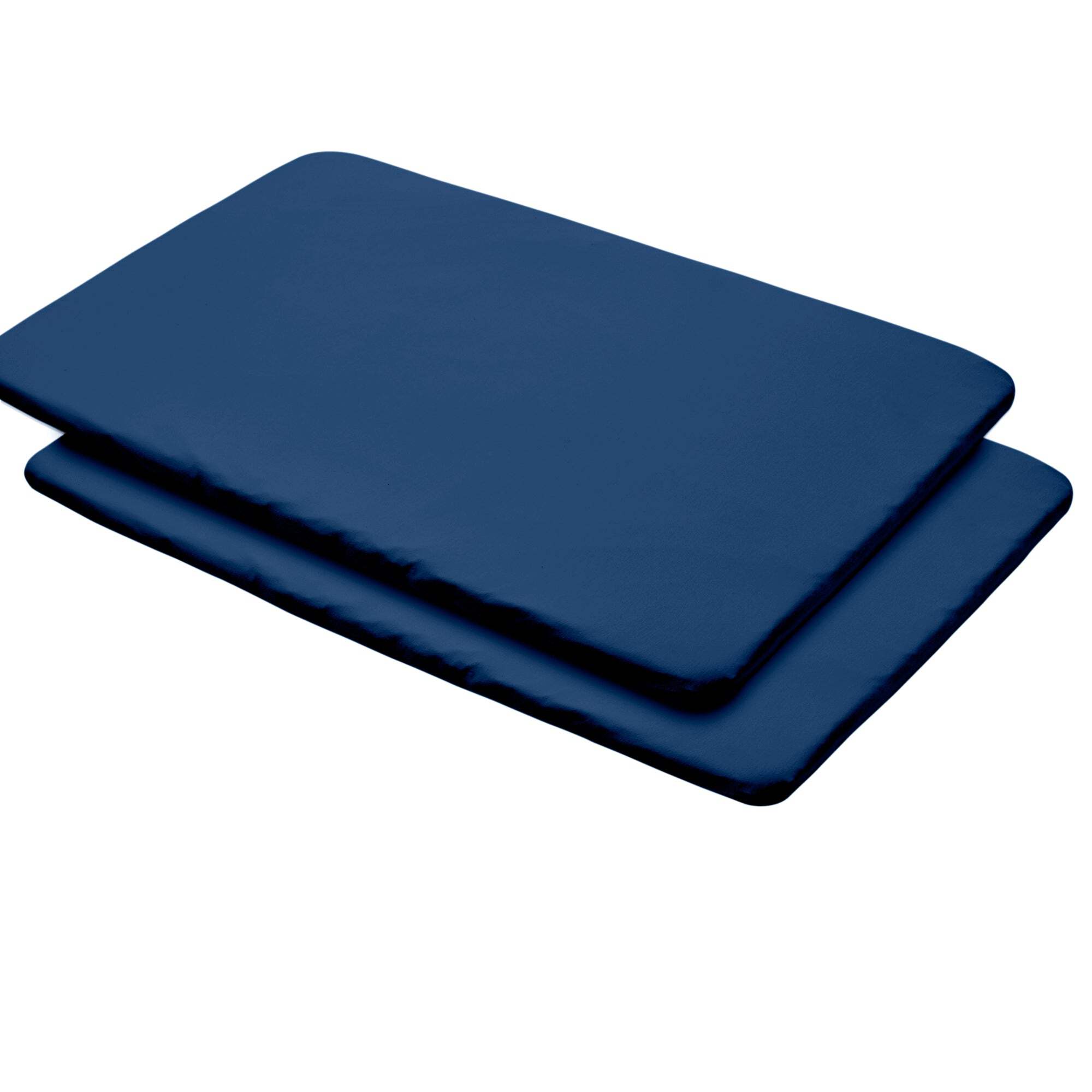BreathableBaby All-in-One Fitted Sheet Waterproof Cover, For 39" x 27"/99 x 69 cm Play Yard Mattress, Navy (2-Pack)