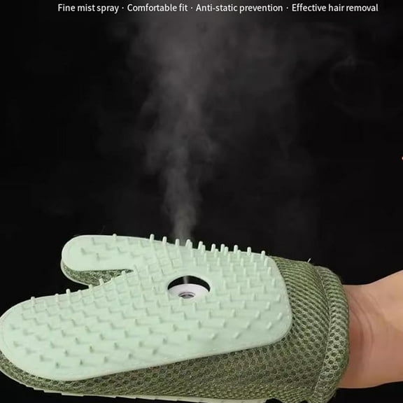 All-in-One Grooming Mist Glove for Pets, Celery Pets Spray Cat Petting Gloves, Meowvo Pet Hair Removal Glove, Cat Grooming Gloves, Cat Brush Glove for Dogs & Cats, Deshedding Tools