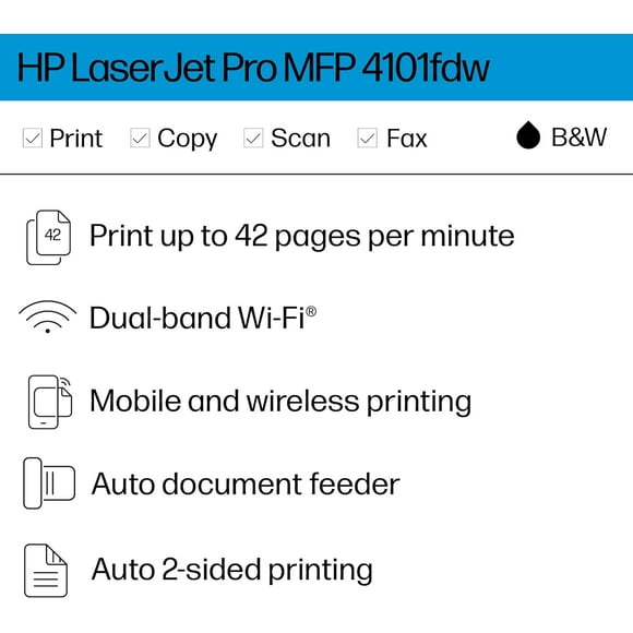 All-in-One Laser Printer, Scanner, Copier, Fax with Fast Print Speeds
