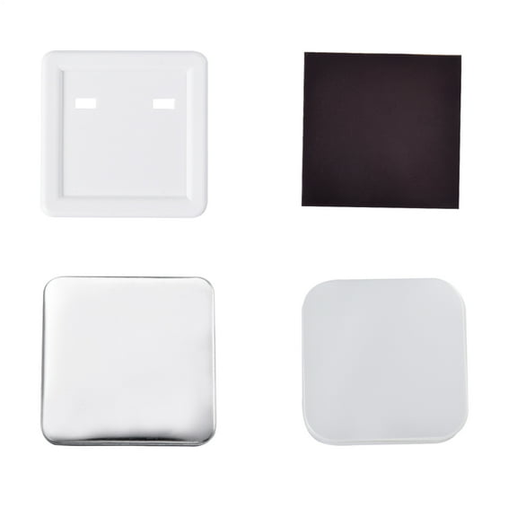 All-in-One Magnet & Badge Maker Kit with Iron Bases - 2X2 Inch Craft Press + Cutting Tools (Only RAW Material)