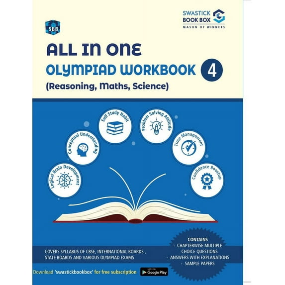 All in One Olympiad Workbook for Reasoning, Maths & Science - Class 4, (Paperback)