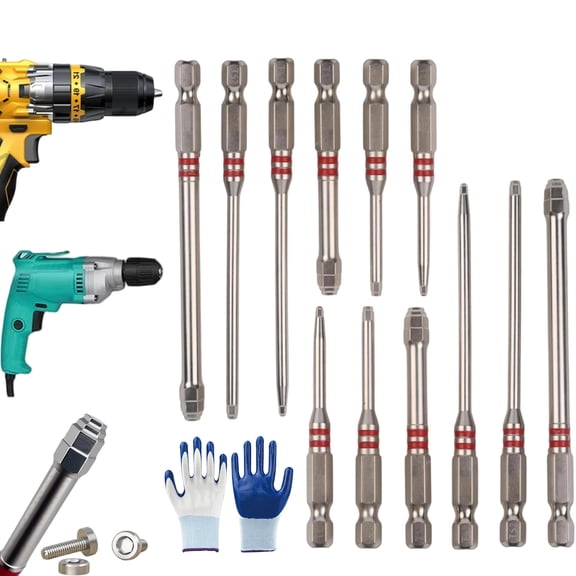 All-in-One Pagoda Hex Screwdriver Bit Set, 12-Piece Magnetic Hex Shank 1.5-6mm for Drill & Wrench, Universal Multi-Size Step Design for Efficient Nut Tightening, Metric Impact Driver Bits