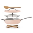 thumbnail image 1 of All in One Plus Pan, 5 Quart Aluminum Ceramic Non Stick - Blush, 1 of 12