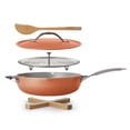 thumbnail image 1 of All in One Plus Pan, 5 Quart Aluminum Ceramic Non Stick - Persimmon, 1 of 12
