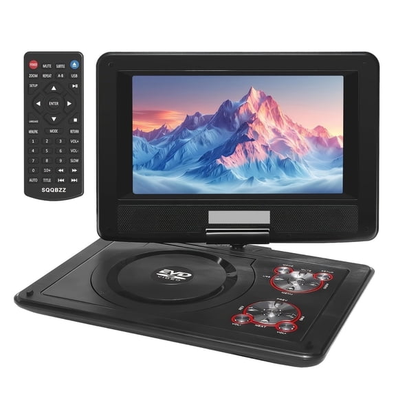 All-in-One Portable DVD Player 11.5", 9.5" Swivel Screen Video Unit with 5-Hour Battery Core