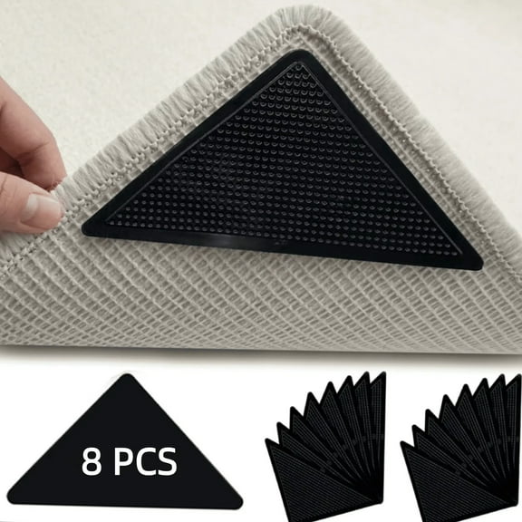 All-in-One Rug Grippers, 8 Pcs Non-Slip Rug Pad for All Floors, Washable Reusable Rug Tape Gripper, Protect Floors & Prevent Slip Rug Stopper
