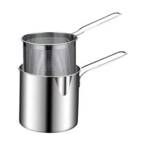 All-in-One Stainless Steel Deep Fryer with Basket, Household Oil Splash Guard Fryer, French Fries Cooker - Compact Electric Fry Pot