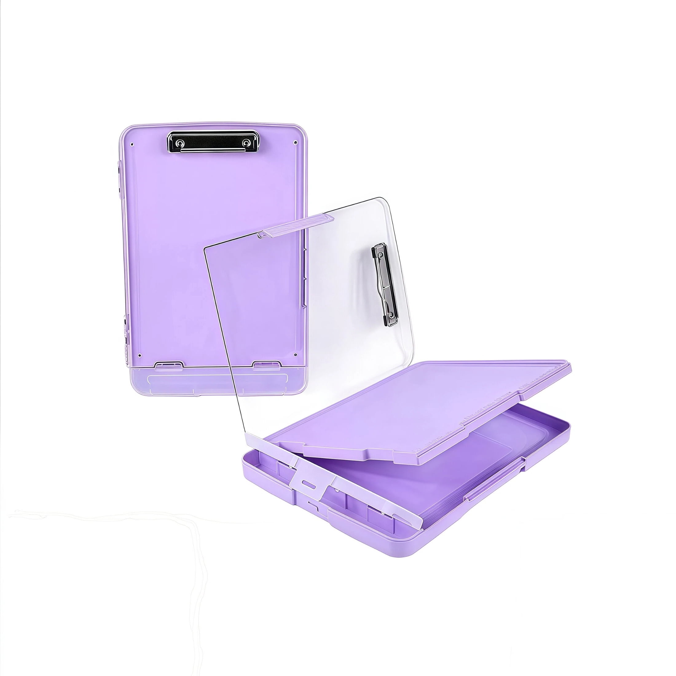 All-in-One Storage Clipboard with Pen Compartment, 8.5x11 Dry Erase Clip Board Lilac