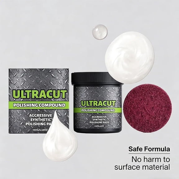 All-in-One Surface Restoration Polish with Pad - Multi-Surface Scratch Remover, All-in-One Solution for Oxide Removal, Polishing & Surface Protection for Metal Stone Household Maintenance