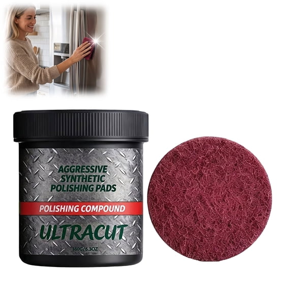All-in-One Surface Restoration Polish with Pad – Furniture & Brass Cleaner, Scratch Remover for Multi-Surfaces (1PC)
