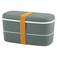 thumbnail image 1 of All-in-OneStackable Bento Lunch Box Container - Modern Bento-Style Design Includes 2 Stackable Containers, Built-in Plastic Utensil, 1 of 8