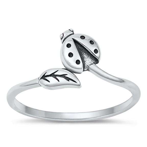 All in Stock 925 Sterling Silver Adjustable Ancient Ladybug Ring Size 10