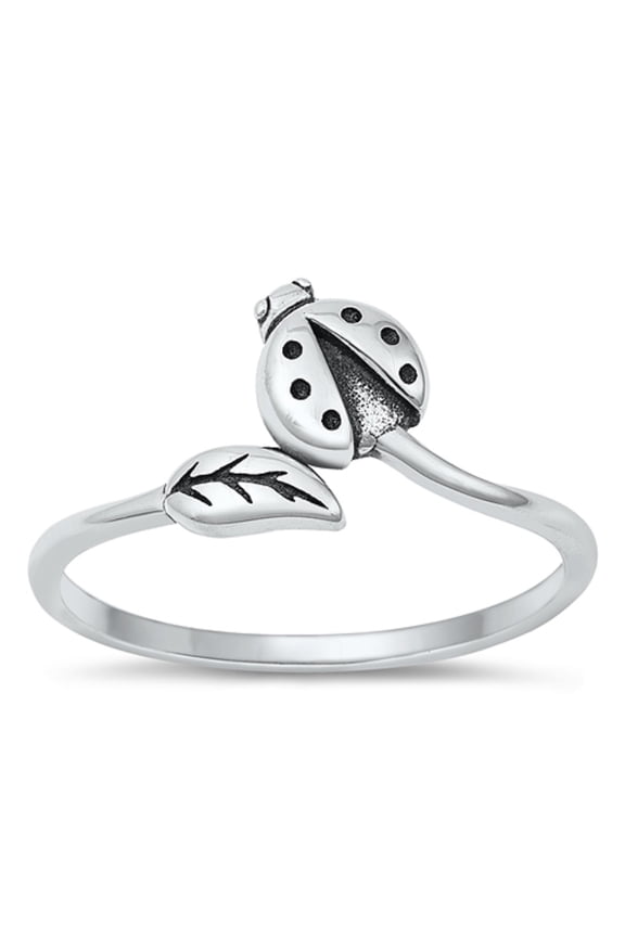 925 Sterling Silver Adjustable Ancient Ladybug Ring Size 6