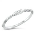 thumbnail image 1 of All in Stock Baguette Cubic Zirconia Beaded Band Ring 925 Sterling Silver Size 7, 1 of 3