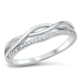 thumbnail image 1 of All in Stock Clear Cubic Zirconia Braided Design Ring 925 Sterling Silver Size 9, 1 of 3