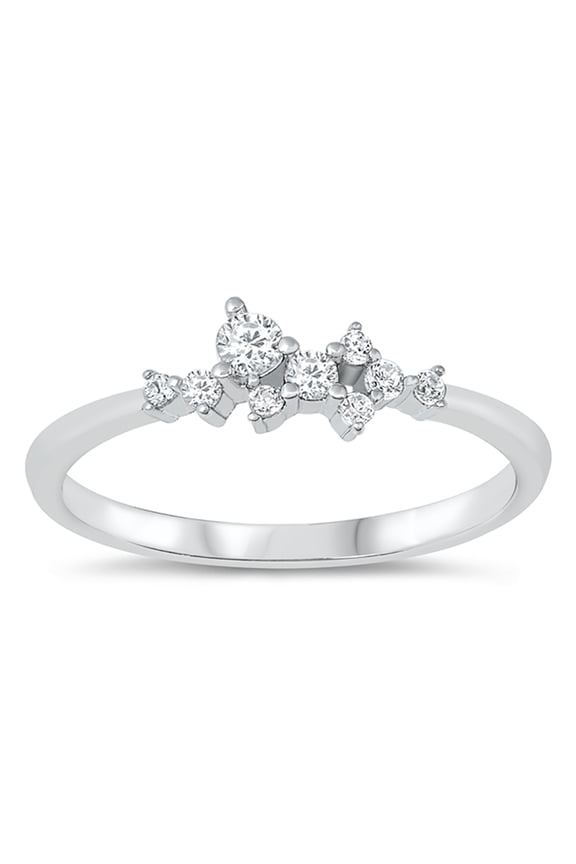 Clear Cubic Zirconia Designer Women Ring 925 Sterling Silver Size 5