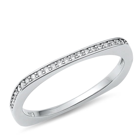 All in Stock Clear Cubic Zirconia Eternity Engagement Ring 925 Sterling Silver Size 6