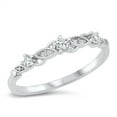 thumbnail image 1 of All in Stock Clear Cubic Zirconia Triple Design Stackable Ring 925 Sterling Silver Size 10, 1 of 3