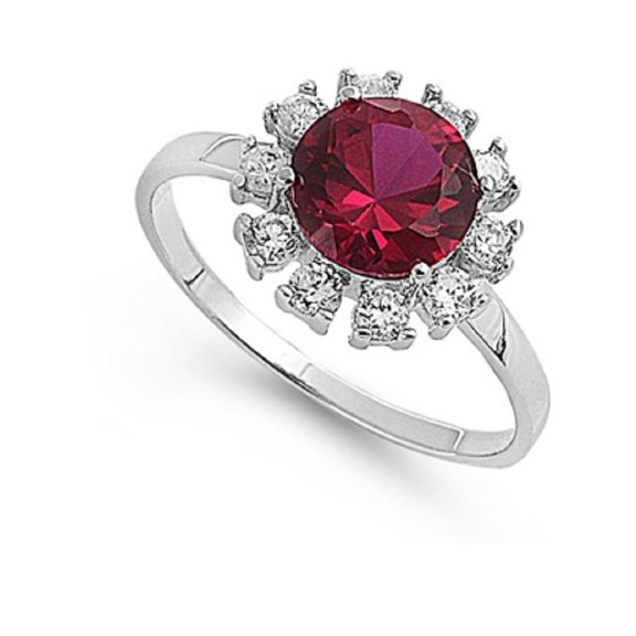 All in Stock Clear Round Cubic Zirconia Bridal Ring 925 Sterling Silver Size 7