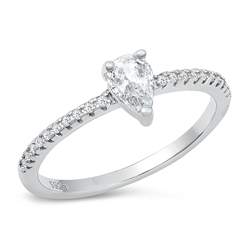 Teardrop cubic hot sale zirconia ring
