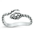 thumbnail image 1 of All in Stock Cubic Zirconia Adjustable Black Snake Ring Sterling Silver Size 7, 1 of 3