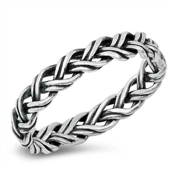All in Stock Eternity Braided Ring Sterling Silver Size 8