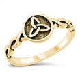 thumbnail image 1 of All in Stock Gold-Tone Sterling Silver Braided Triquetra Ring Size 10, 1 of 3