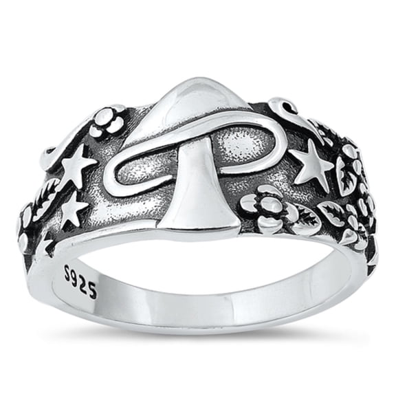 All in Stock Magical Mushroom Ring Sterling Silver Size 6
