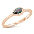 thumbnail image 1 of All in Stock Rainbow Teardrop Ring Rose Gold-Tone Sterling Silver Size 4, 1 of 3