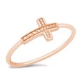 thumbnail image 1 of All in Stock Rose Gold-Tone Sterling Silver Arrows Decorated Cross Ring Size 4, 1 of 3