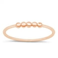 thumbnail image 1 of All in Stock Rose Gold-Tone Sterling Silver Beaded Bar Stackable Ring Size 6, 1 of 3