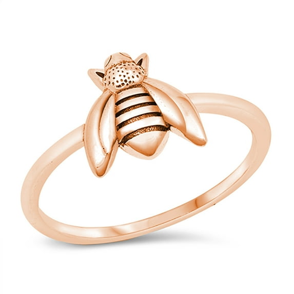 All in Stock Rose Gold-Tone Sterling Silver Bumblebee Ring Size 10