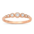 thumbnail image 1 of All in Stock Rose Gold-Tone Sterling Silver Clear Cubic Zirconia Graduated Flower Design Ring Size 6, 1 of 3