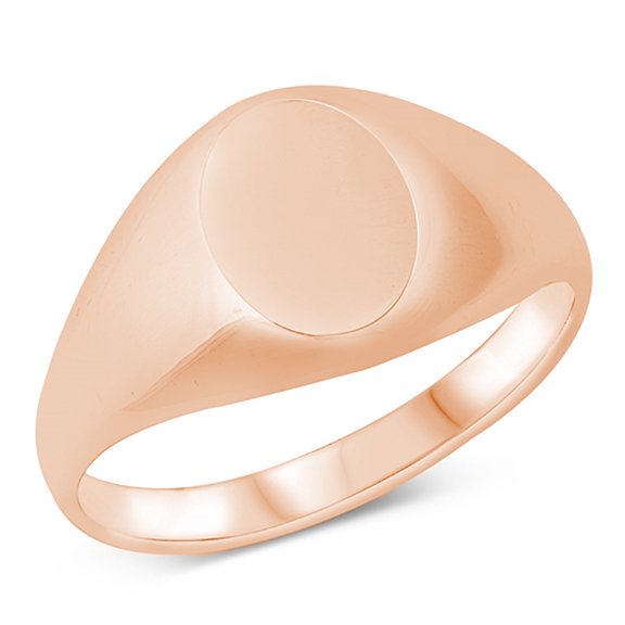 All in Stock Rose Gold-Tone Sterling Silver Signet Ring Size 12