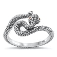 thumbnail image 1 of All in Stock Simulated Garnet Cubic Zirconia Angry Snake Ring Sterling Silver Size 7, 1 of 3