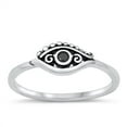 thumbnail image 1 of All in Stock Simulated Onyx Cubic Zirconia Protection From Evil Eye Ring Sterling Silver Size 10, 1 of 3