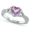 thumbnail image 1 of All in Stock Simulated Ruby Cubic Zirconia Infinity Heart Ring 925 Sterling Silver Size 9, 1 of 3