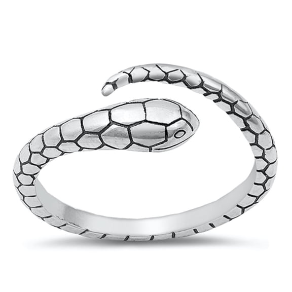 All in Stock Sterling Silver Adjustable Wild Snake Ring Size 10