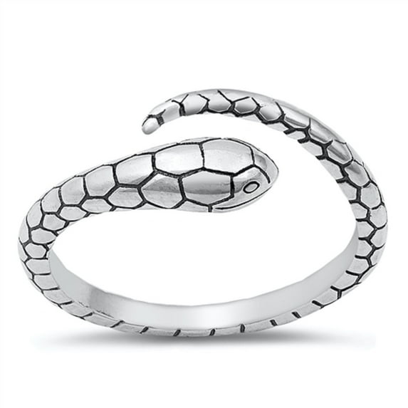 All in Stock Sterling Silver Adjustable Wild Snake Ring Size 5