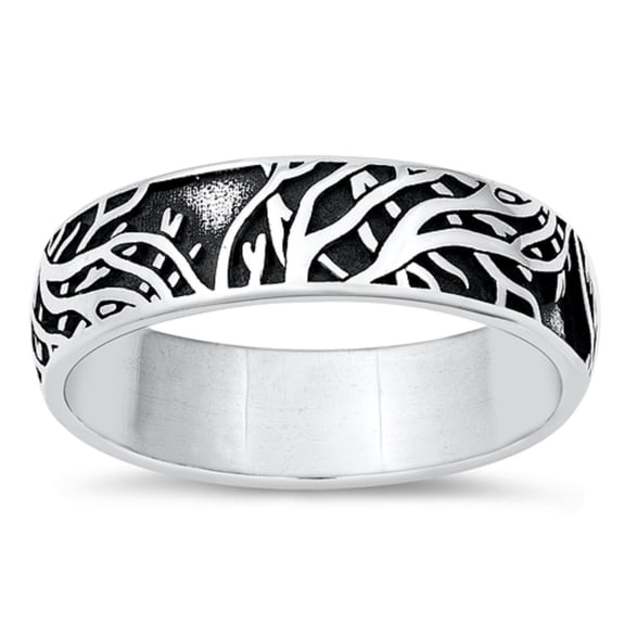 All in Stock Sterling Silver Ancient Tree Branch Ring Size 9