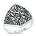 thumbnail image 1 of All in Stock Sterling Silver Aztec Statement Ring Size 9, 1 of 3