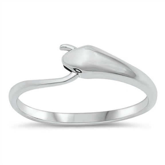 All in Stock Sterling Silver Biting Tail Snake Ring Size 7