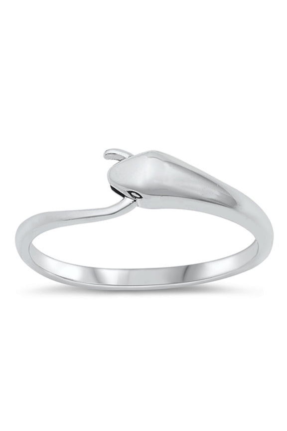 Sterling Silver Biting Tail Snake Ring Size 9