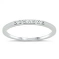thumbnail image 1 of All in Stock Sterling Silver Clear Cubic Zirconia Single Bar Stackable Ring Size 5, 1 of 3